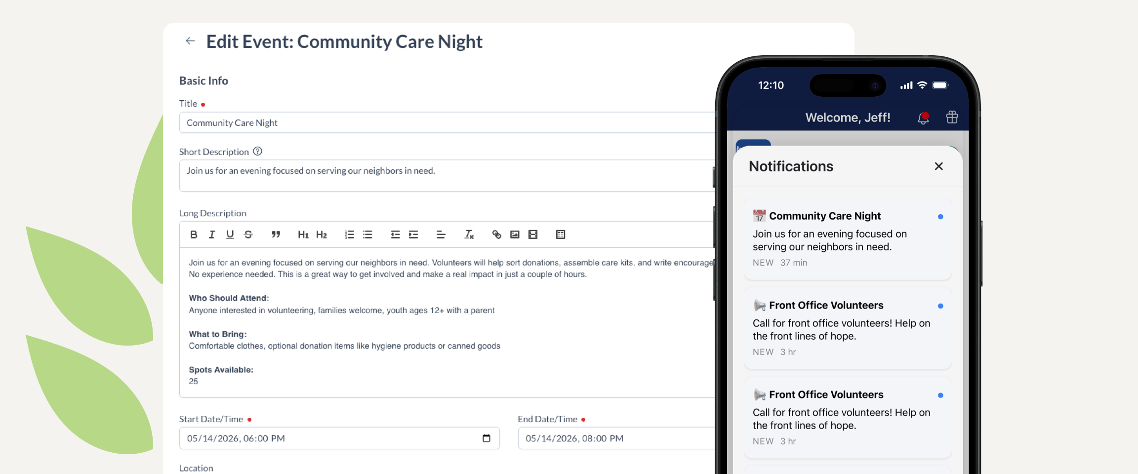 GrovLink mobile and admin experience